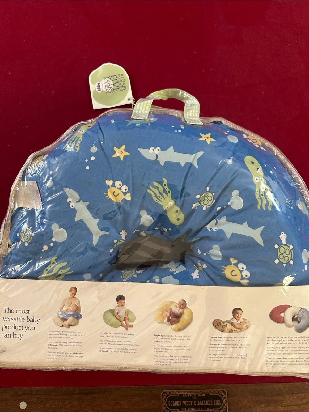 Boppy Feeding and Infant Support Pillow - Blue and Green Stripe
